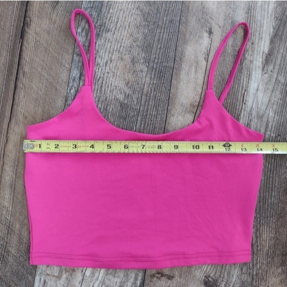 Hot Pink Sports Bra/Camisole Crop Top Size Medium - Picture 6 of 7